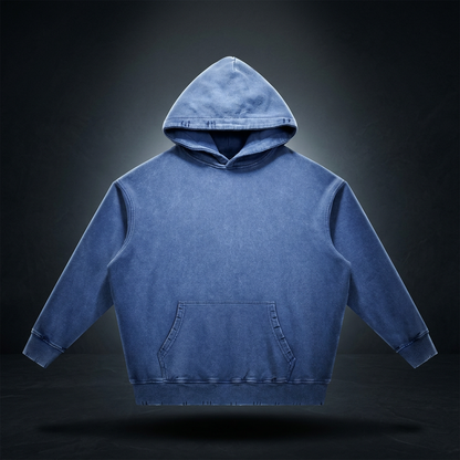 Unisex Snow Wash Hand-Frayed Heavyweight Hoodie