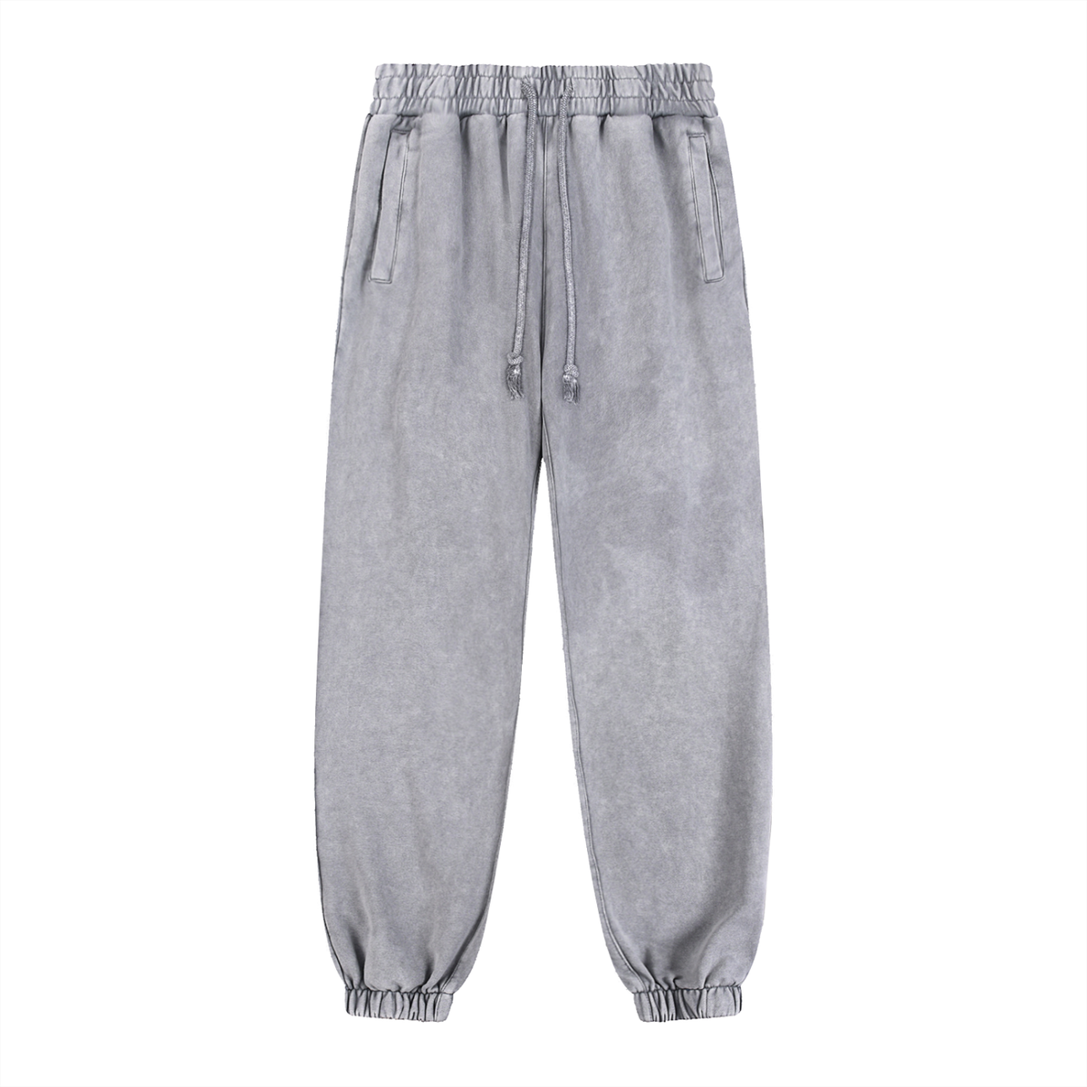 Unisex Snow Wash Heavyweight Jogged Sweatpants in light gray