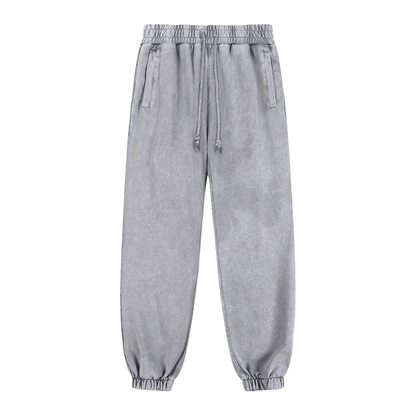 Unisex Snow Wash Heavyweight Jogged Sweatpants in light gray