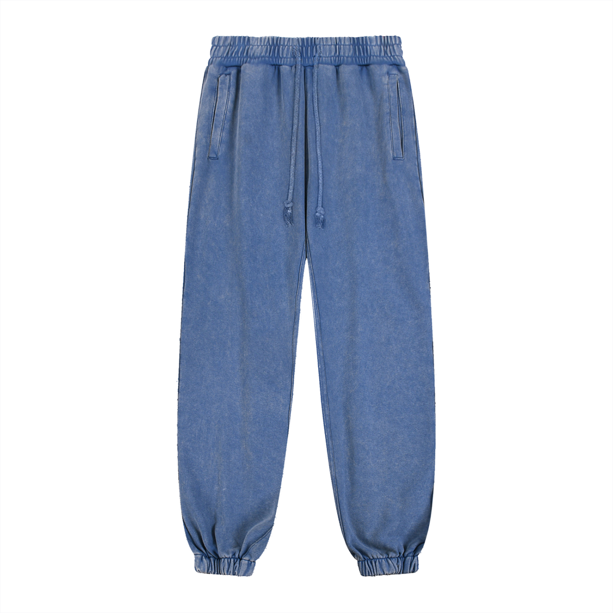 Unisex Snow Wash Heavyweight Jogged Sweatpants in royal blue