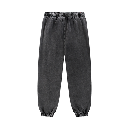 Unisex Snow Wash Jogged Sweatpants in black, alternate angle