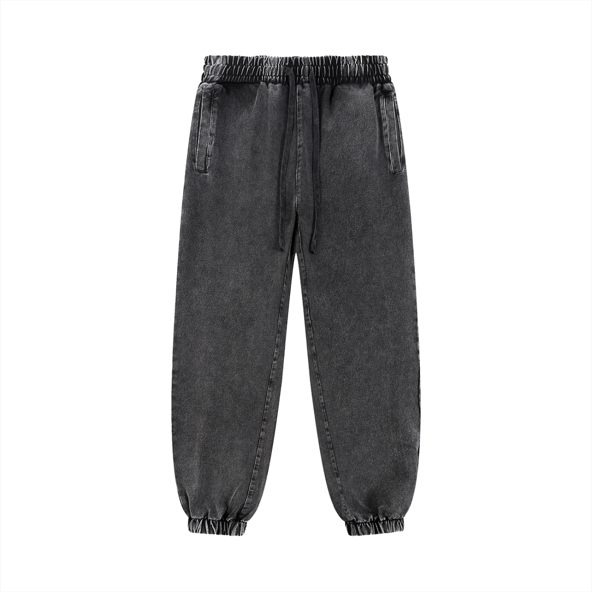 Unisex Snow Wash Jogged Sweatpants in black