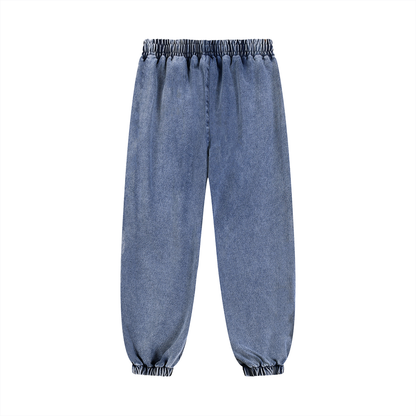 Unisex Snow Wash Jogged Sweatpants in light blue, alternate angle