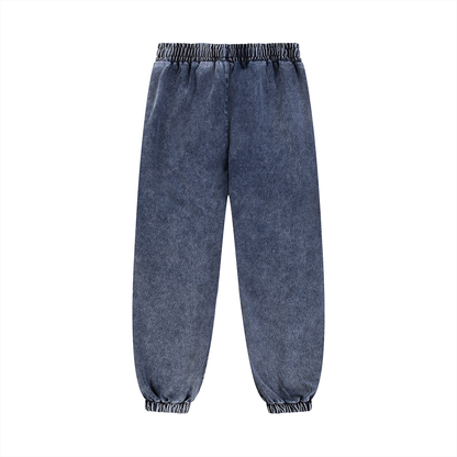 Unisex Snow Wash Jogged Sweatpants in royal blue, alternate angle