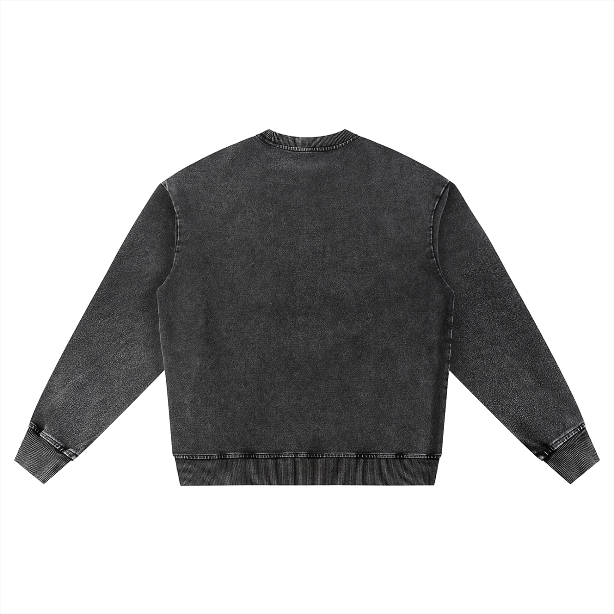 Unisex Snow Wash Oversized Crewneck Sweatshirt in black, alternate angle