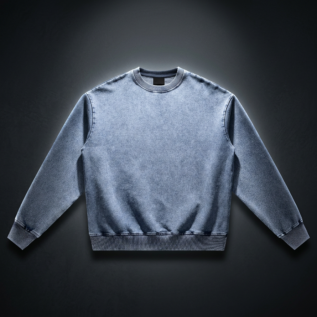 Unisex Snow Wash Oversized Crewneck Sweatshirt