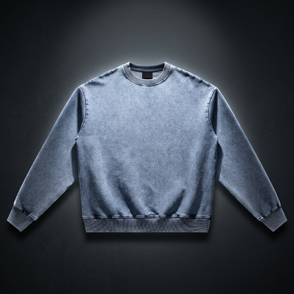 Unisex Snow Wash Oversized Crewneck Sweatshirt