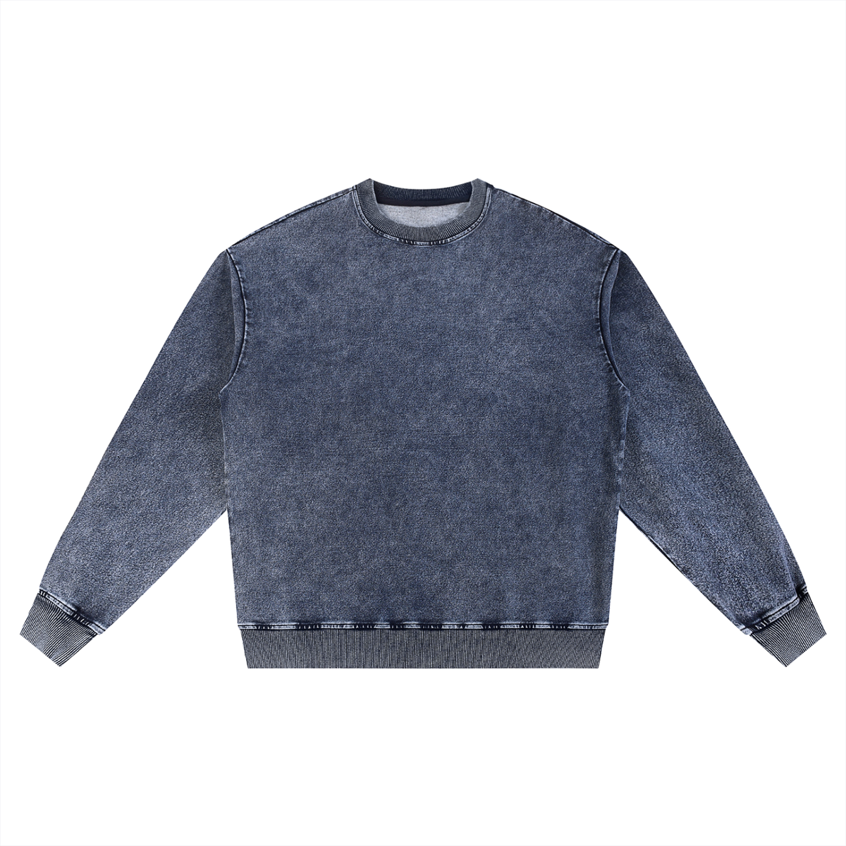 Unisex Snow Wash Oversized Crewneck Sweatshirt in royal blue