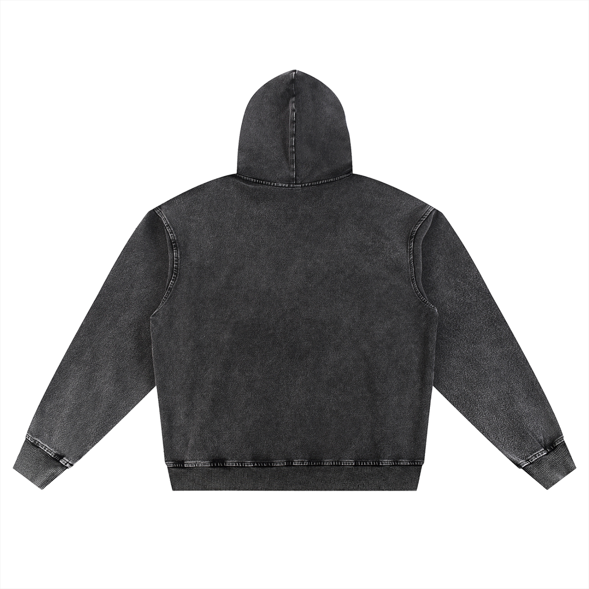 Unisex Snow Wash Oversized Hoodie in black, alternate angle