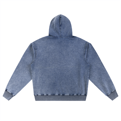 Unisex Snow Wash Oversized Hoodie in light blue, alternate angle