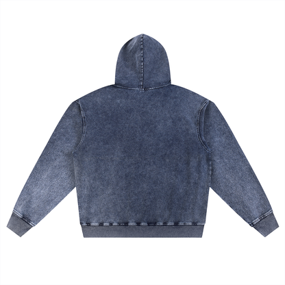 Unisex Snow Wash Oversized Hoodie in royal blue, alternate angle