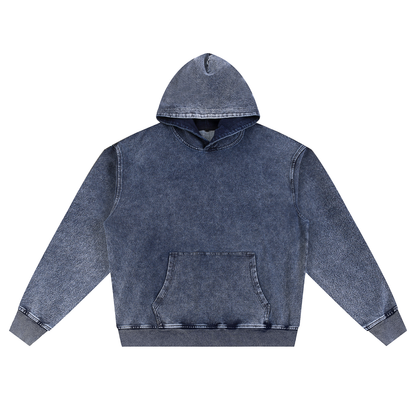 Unisex Snow Wash Oversized Hoodie in royal blue