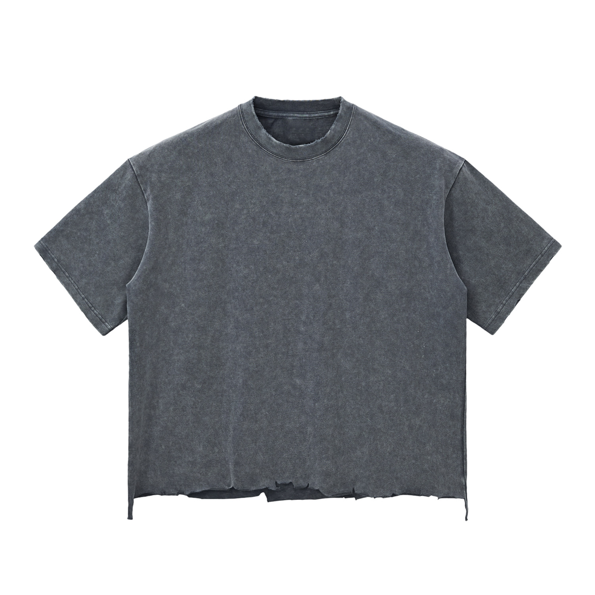 Unisex Snow Wash Raw-Hem Oversized T-Shirt in washed cement gray