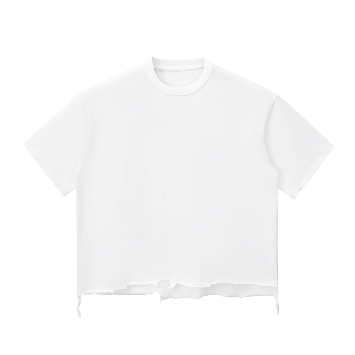 Unisex Snow Wash Raw-Hem Oversized T-Shirt in washed white