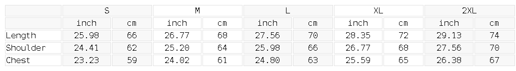 Size chart for the Unisex Snow Washed Boxy Hooded Tank Top