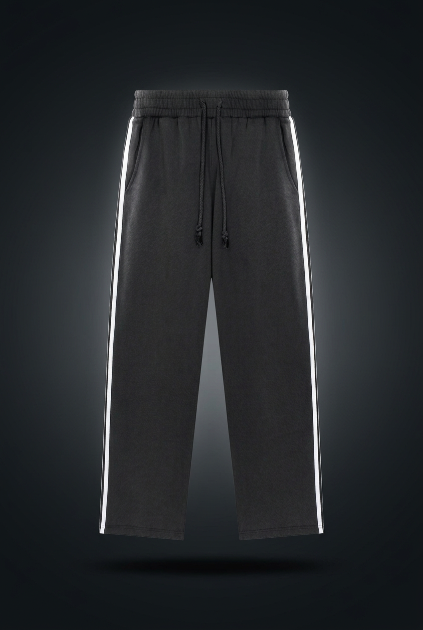 Unisex Snow Washed Contrast Tape Sweatpants