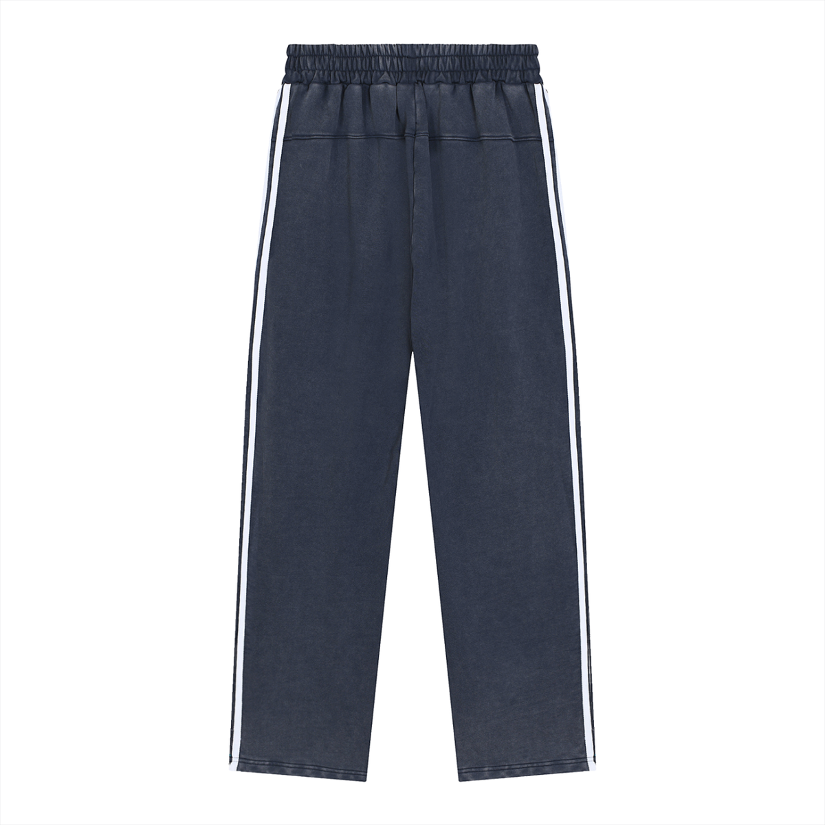 Unisex Snow Washed Contrast Tape Sweatpants in blue, alternate angle