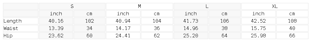 Size chart for the Unisex Snow Washed Contrast Tape Sweatpants
