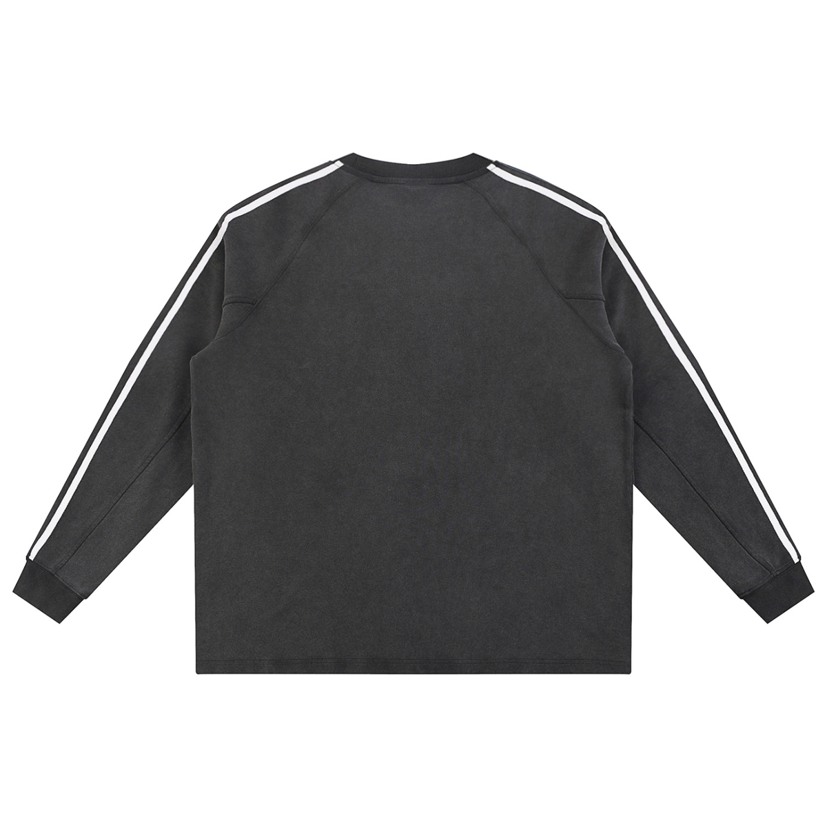 Unisex Snow Washed Contrast Tape Sweatshirt in black, alternate angle
