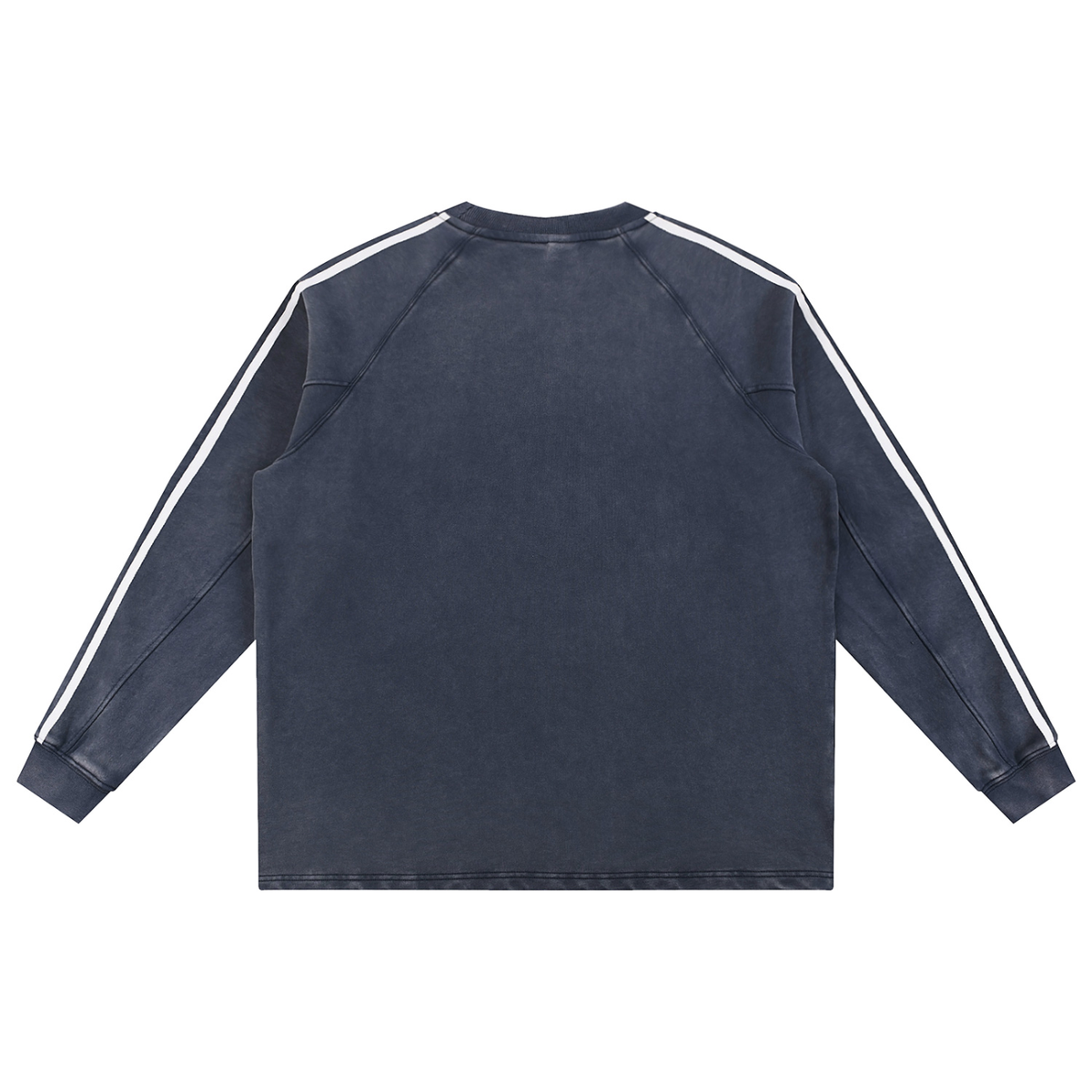 Unisex Snow Washed Contrast Tape Sweatshirt in blue, alternate angle