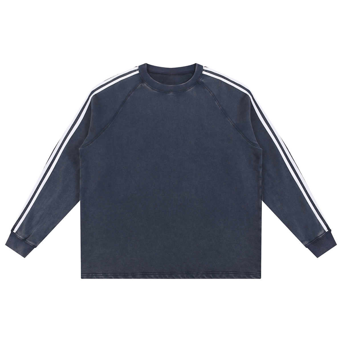 Unisex Snow Washed Contrast Tape Sweatshirt in blue