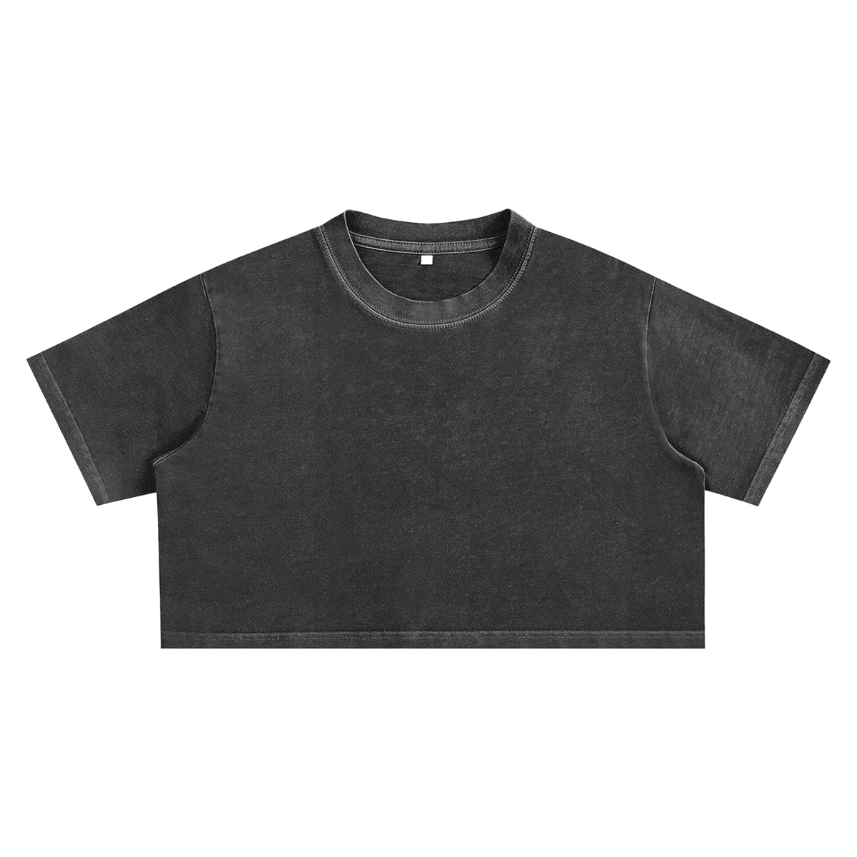 Unisex Snow Washed Crop Top in classic black
