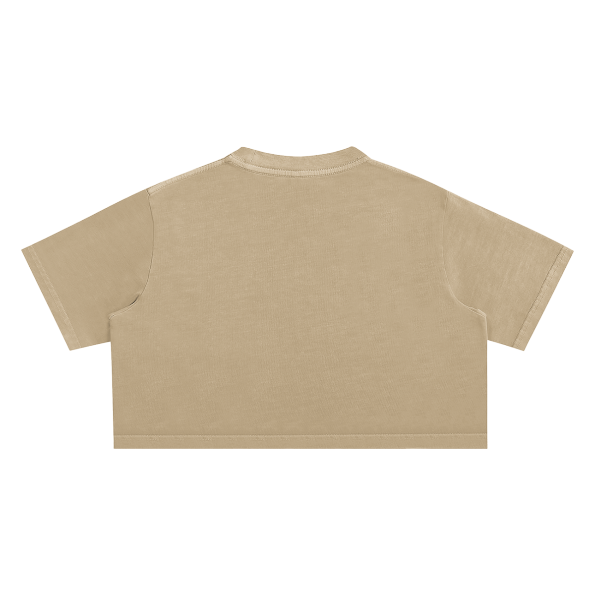 Unisex Snow Washed Crop Top in khaki, alternate angle