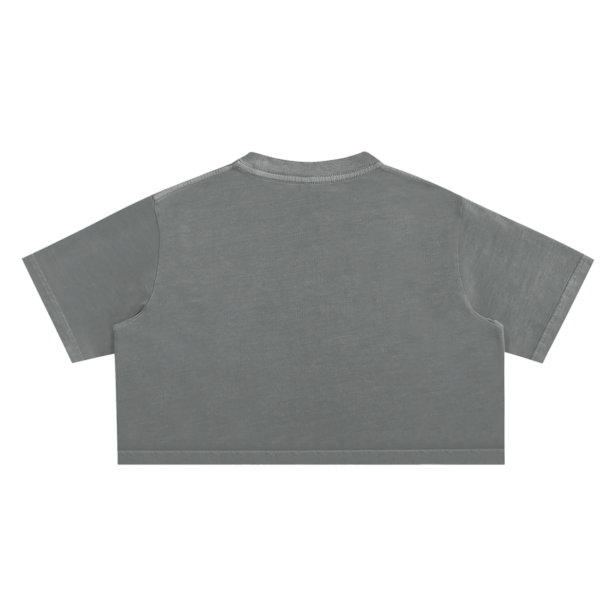 Unisex Snow Washed Crop Top in medium gray, alternate angle