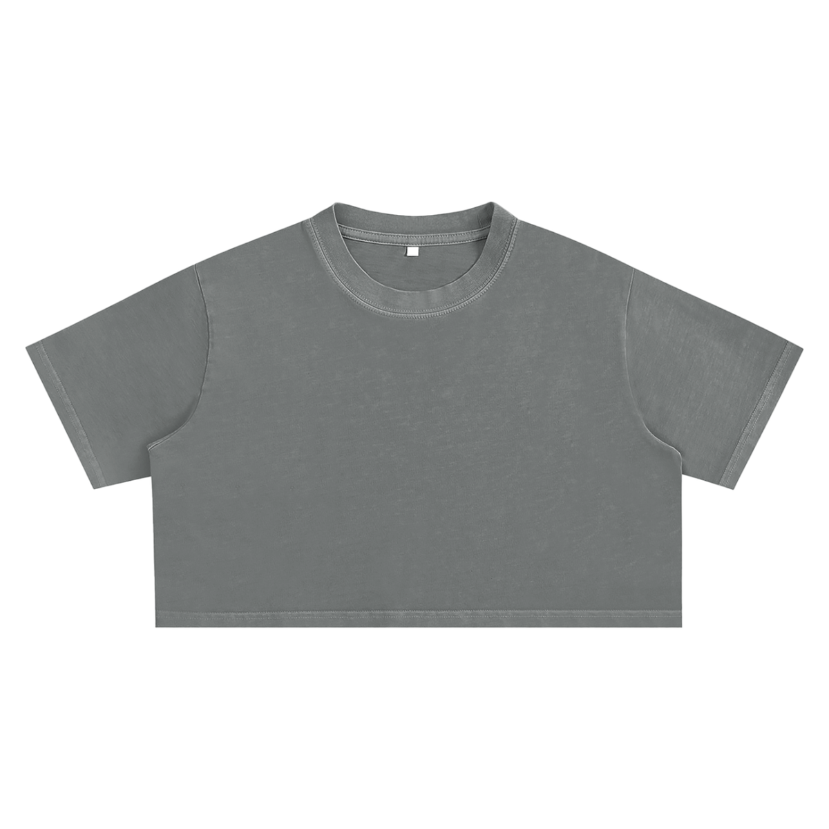 Unisex Snow Washed Crop Top in medium gray