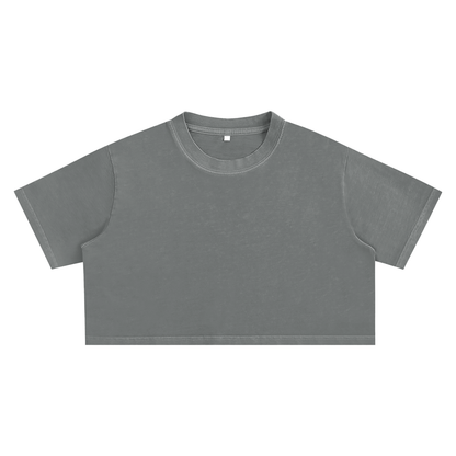 Unisex Snow Washed Crop Top in medium gray