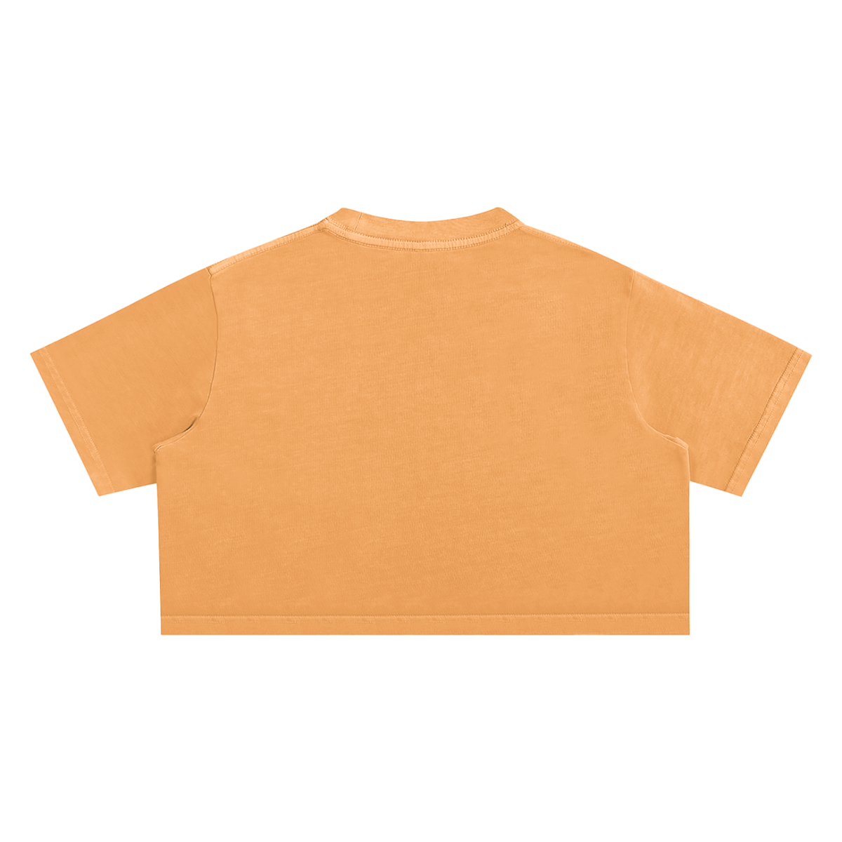 Unisex Snow Washed Crop Top in orange, alternate angle