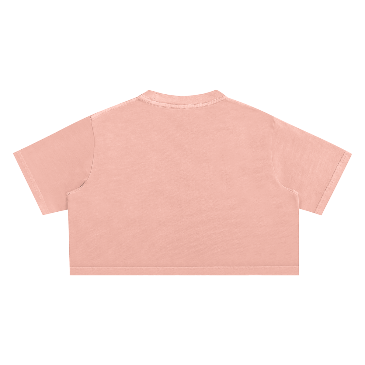 Unisex Snow Washed Crop Top in shrimp skin powder, alternate angle