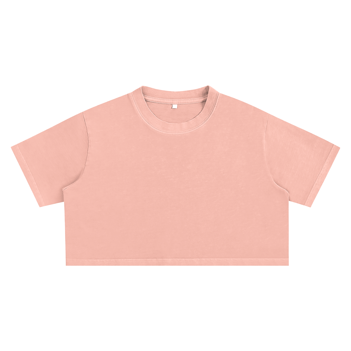 Unisex Snow Washed Crop Top in shrimp skin powder