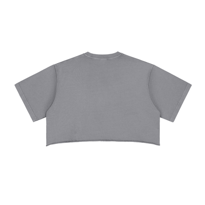 Unisex Snow Washed Drop Shoulder T-Shirt in gray, alternate angle