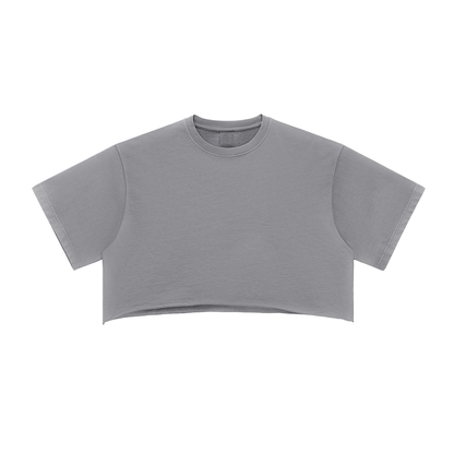 Unisex Snow Washed Drop Shoulder T-Shirt in gray