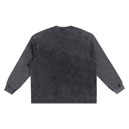 Unisex Snow Washed Frayed Edge T-Shirt in black, alternate angle