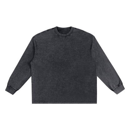 Unisex Snow Washed Frayed Edge T-Shirt in black