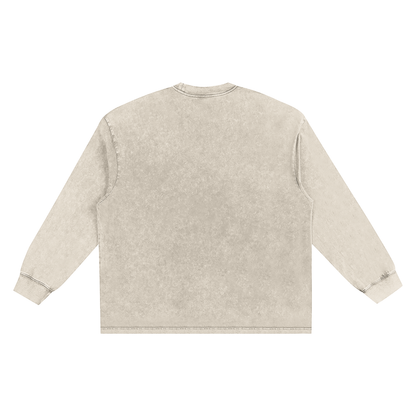 Unisex Snow Washed Frayed Edge T-Shirt in light apricot, alternate angle
