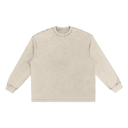 Unisex Snow Washed Frayed Edge T-Shirt in light apricot