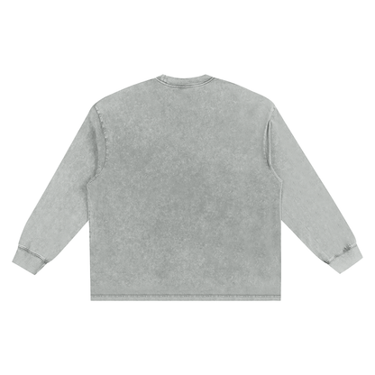 Unisex Snow Washed Frayed Edge T-Shirt in light gray, alternate angle