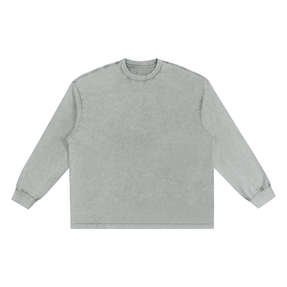 Unisex Snow Washed Frayed Edge T-Shirt in light gray