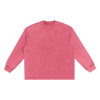 Unisex Snow Washed Frayed Edge T-Shirt in pink