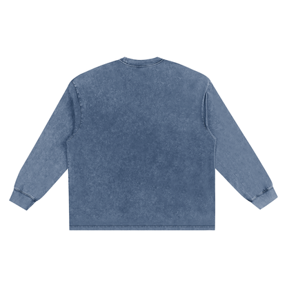 Unisex Snow Washed Frayed Edge T-Shirt in royal blue, alternate angle