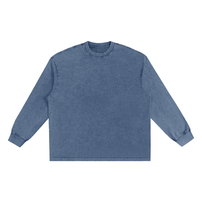 Unisex Snow Washed Frayed Edge T-Shirt in royal blue