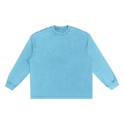 Unisex Snow Washed Frayed Edge T-Shirt in sky blue