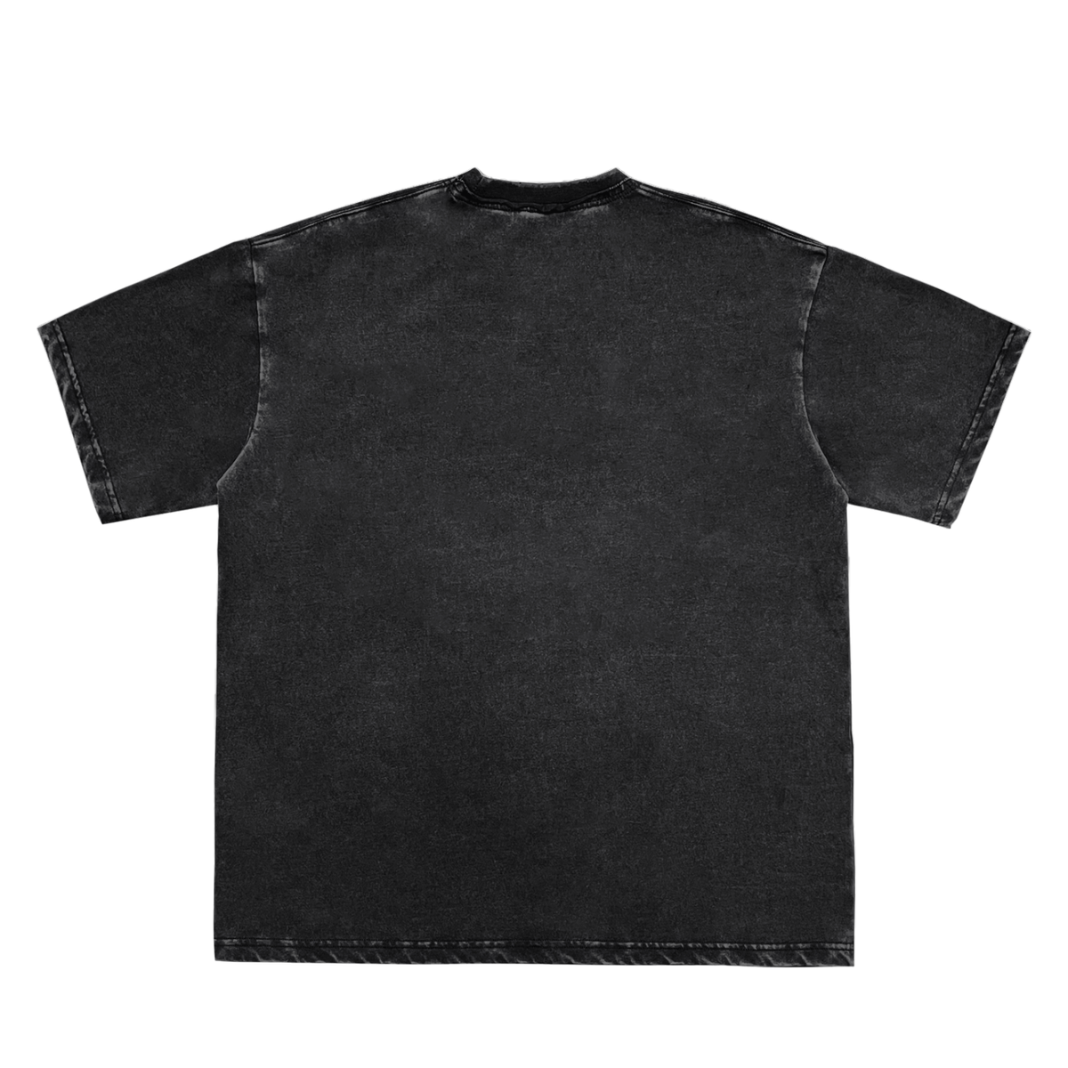 Unisex Snow Washed Frayed T-Shirt in black, alternate angle