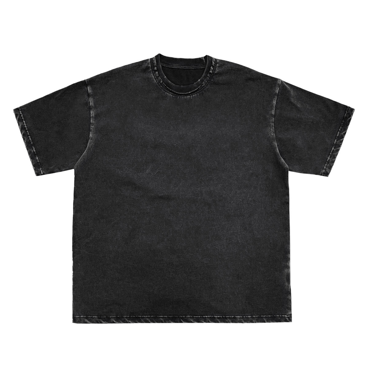 Unisex Snow Washed Frayed T-Shirt in black