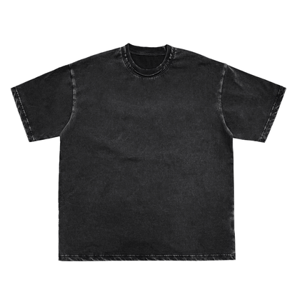Unisex Snow Washed Frayed T-Shirt in black