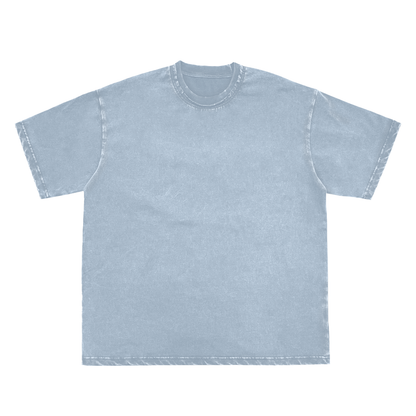 Unisex Snow Washed Frayed T-Shirt in blue