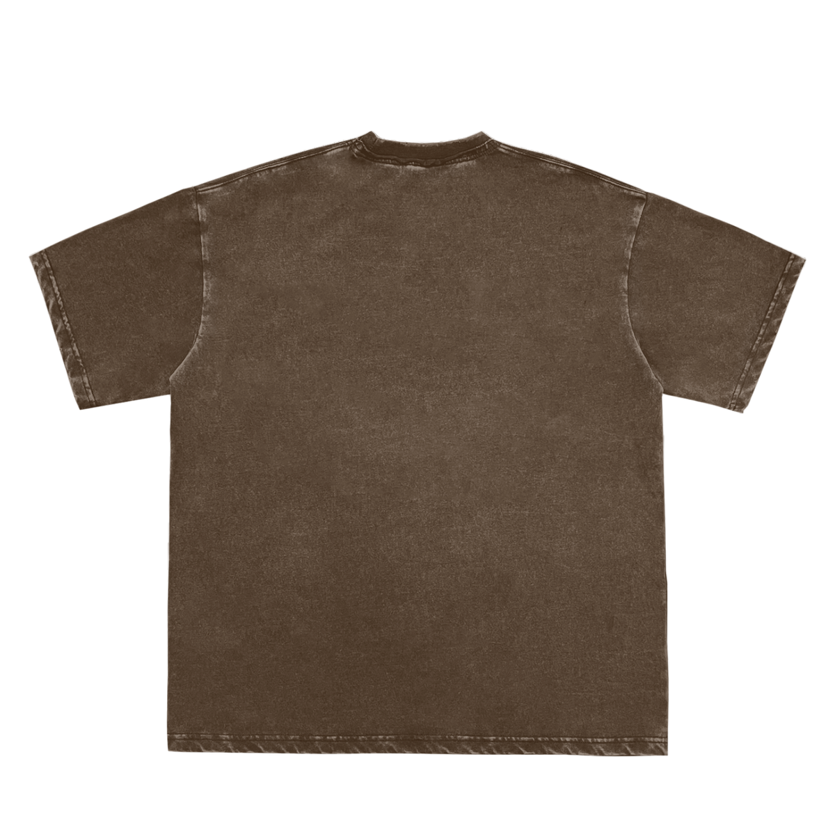 Unisex Snow Washed Frayed T-Shirt in coffee, alternate angle